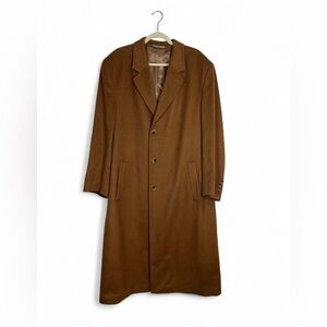 Faconnable Men's Brown 100% Cashmere Long Coat